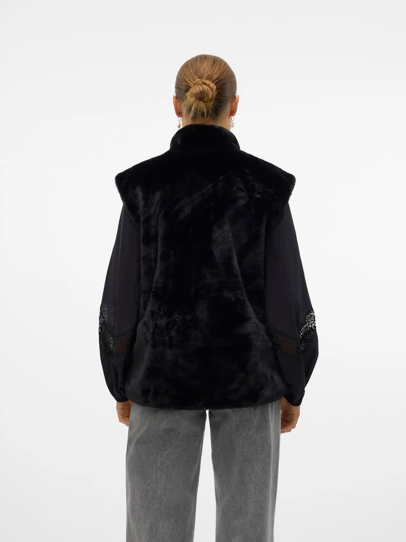 Vero Moda Sonja Poppy Black Faux Fur
