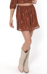 Sadie & Sage Last Dance Plisse Swing Mini Skirt