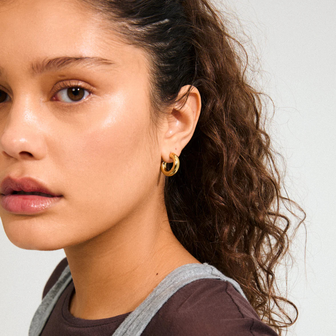 Pilgrim Phase Small Gold Plated Hoops