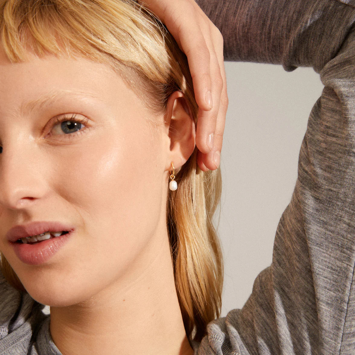 Pilgrim Berte Pearl Drop Gold Earring