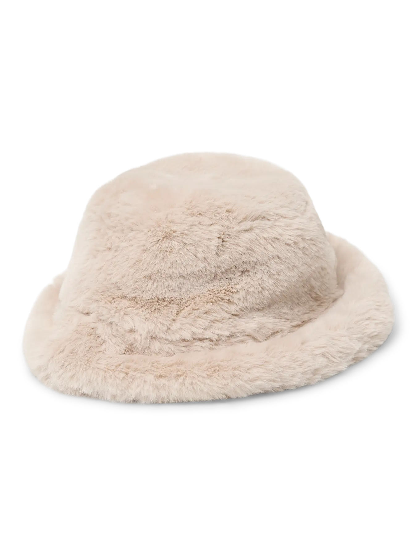 Vero Moda Cream Faux Fur Bucket Hat
