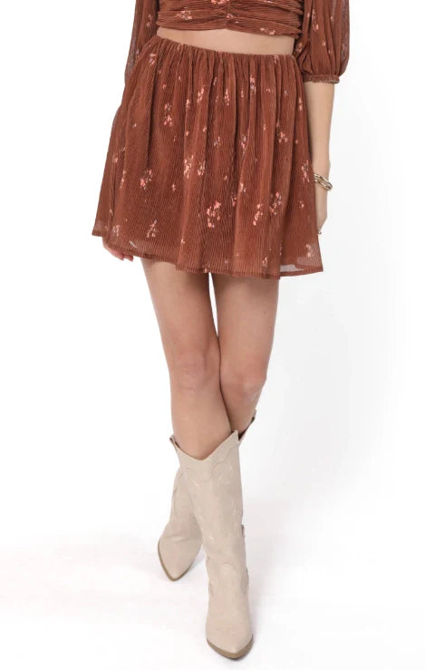 Sadie & Sage Last Dance Plisse Swing Mini Skirt