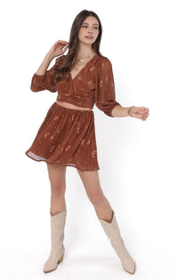 Sadie & Sage Last Dance Plisse Swing Mini Skirt