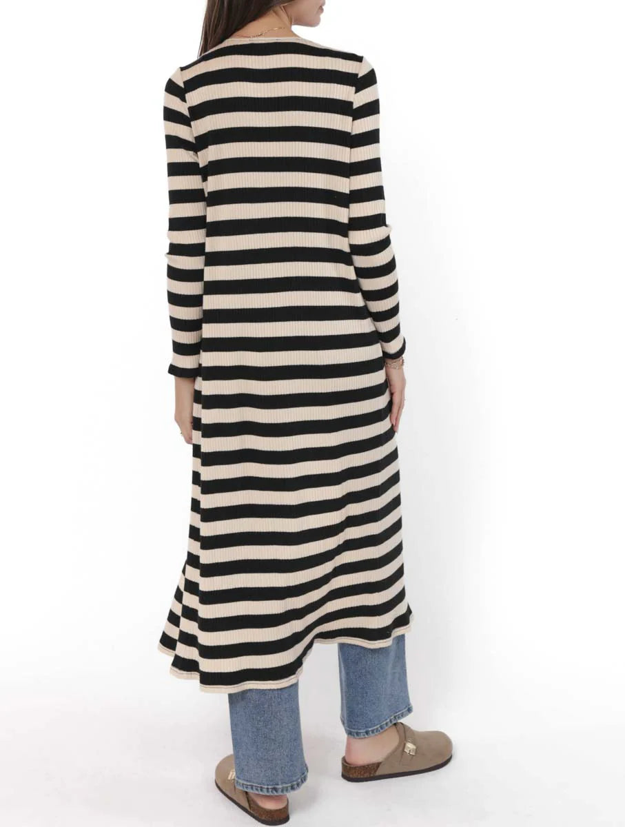 Sadie & Sage Soul Sisters Striped Rib Knit Cardigan