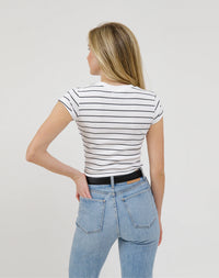 Brunette the Label Ribbed Fitted Cap Sleeve