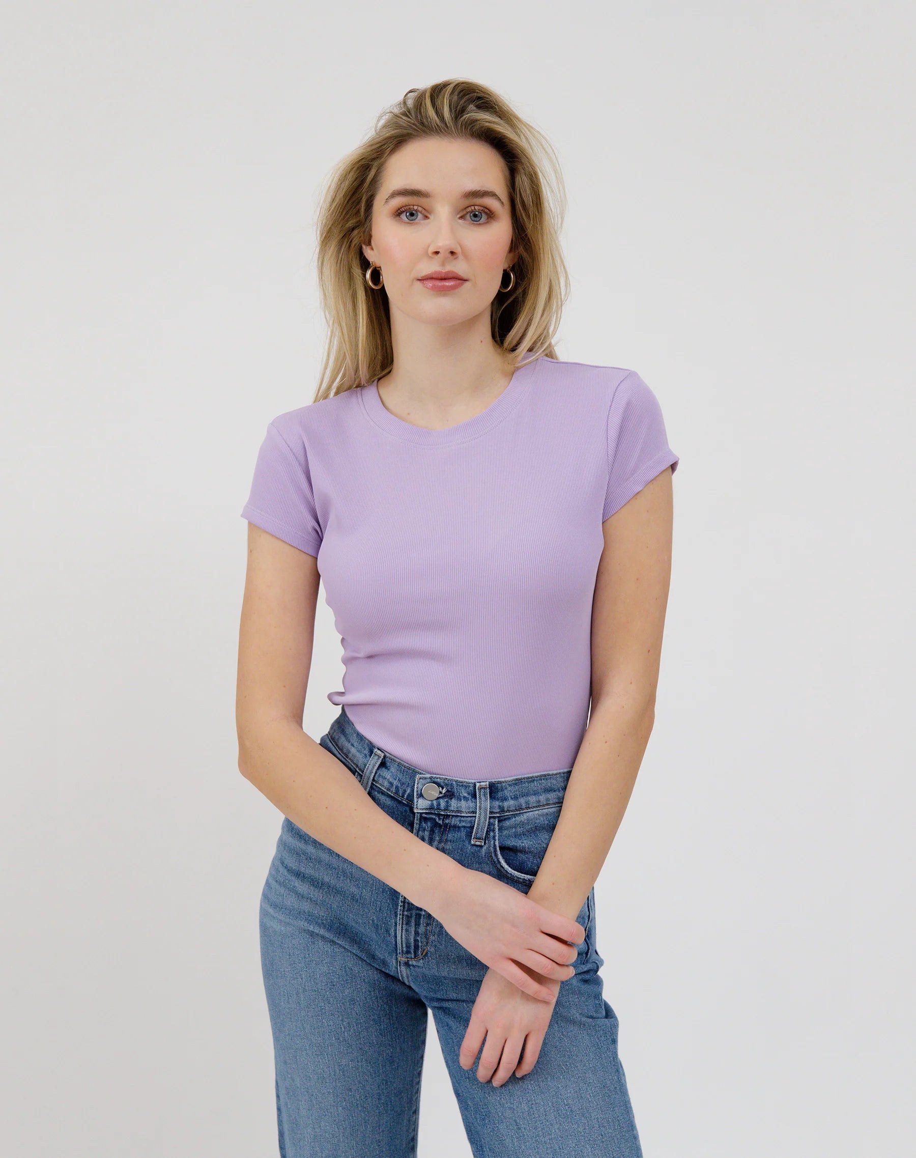 Brunette the Label Ribbed Fitted Cap Sleeve