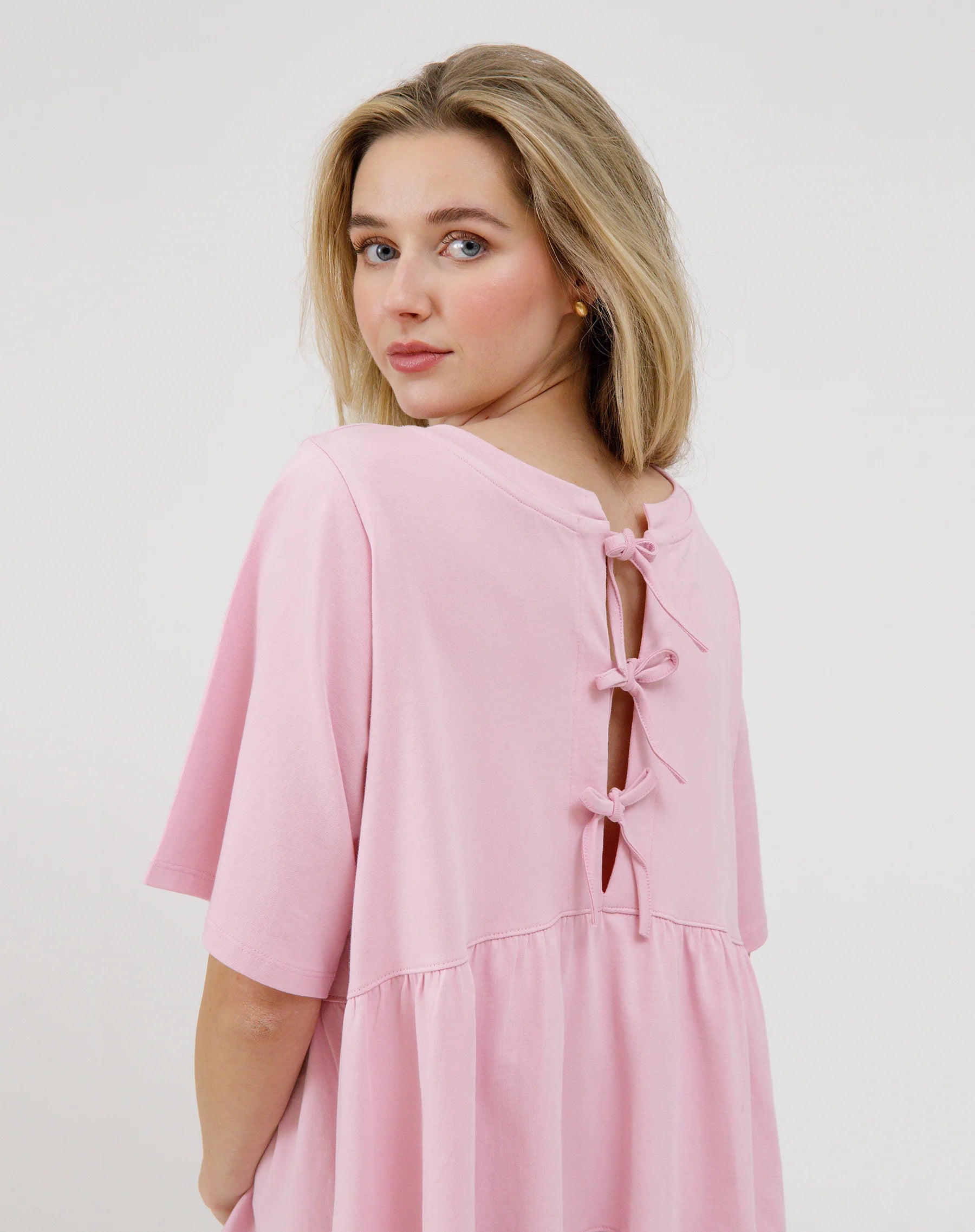 Brunette the Label Tiered Dress w/ Bows