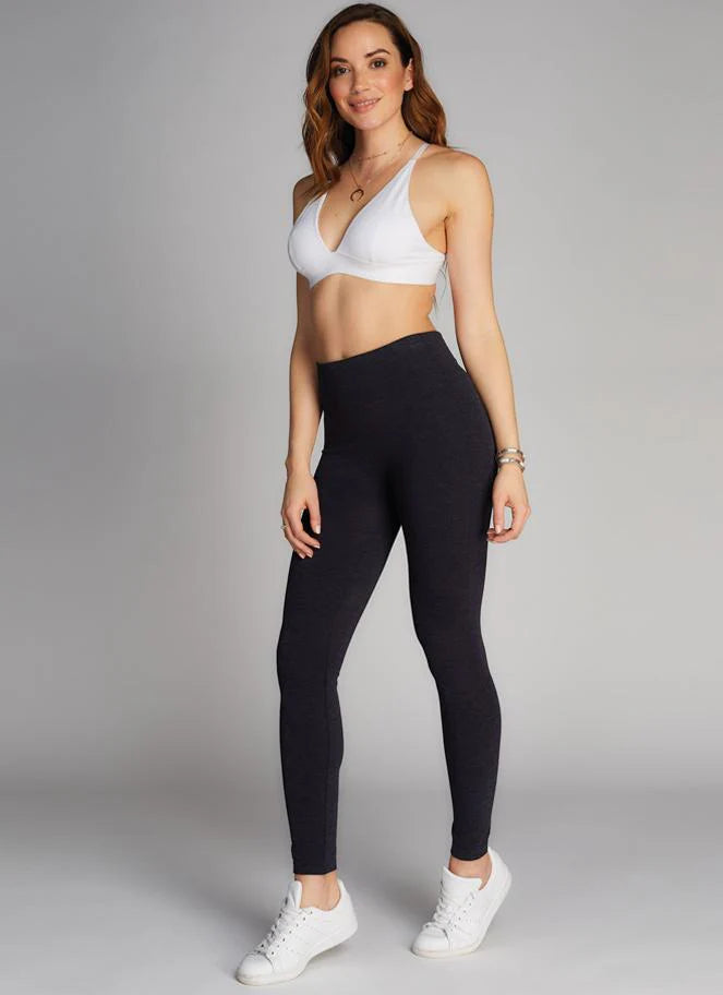 Bamboo Fleece Lined Leggings in Heather Black