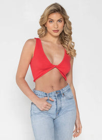 Bamboo Rib Reversible Twist Bra