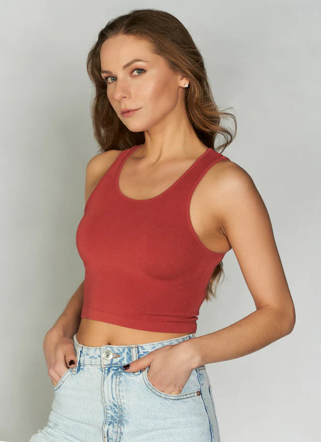 Bamboo Scoop Cropped Tank