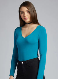 Bamboo V Neck Long Sleeve Top + Colours