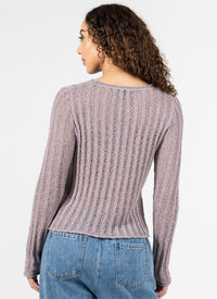 C'est Moi Ladder Stitch Top in Mauve