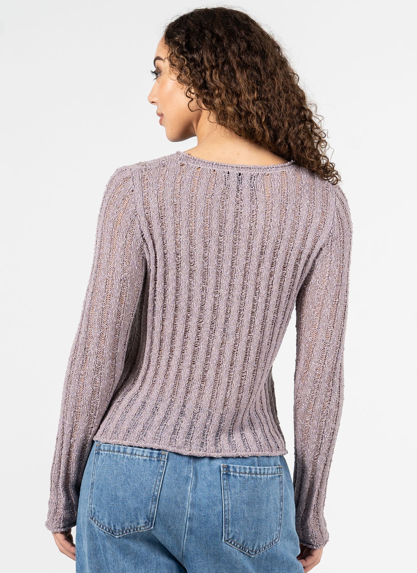 C'est Moi Ladder Stitch Top in Mauve