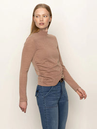 Sanctuary Draped Mock Neck Mocha