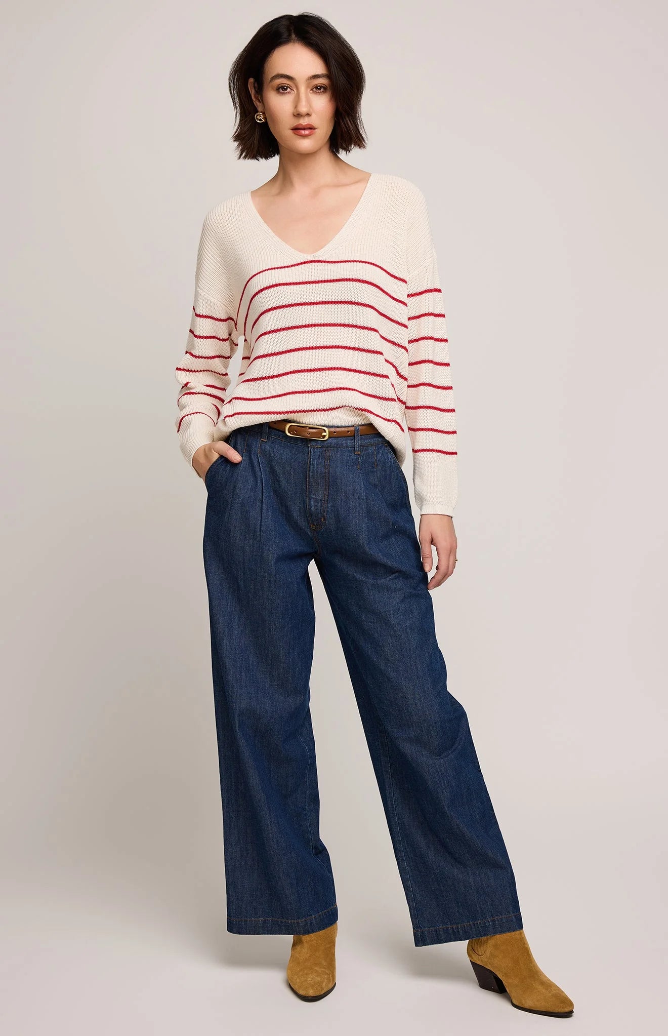 Gentle Fawn Tucker Sweater Red Stripe
