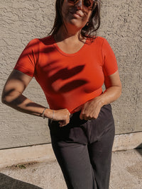 Bamboo Short Sleeve Crop Top