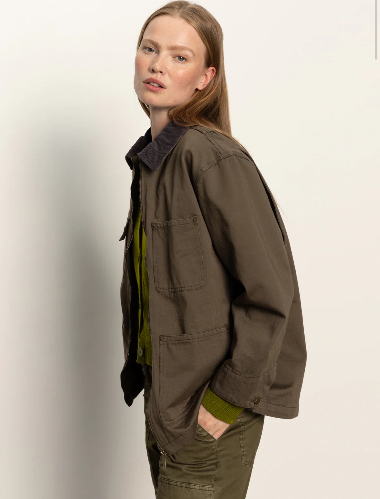 Sanctuary Barn Jacket in Burnt Olive