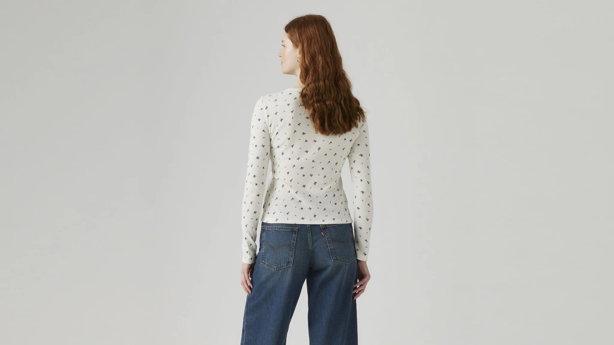 Levi's Dana Henley Curie Ditsy Blue Indigo