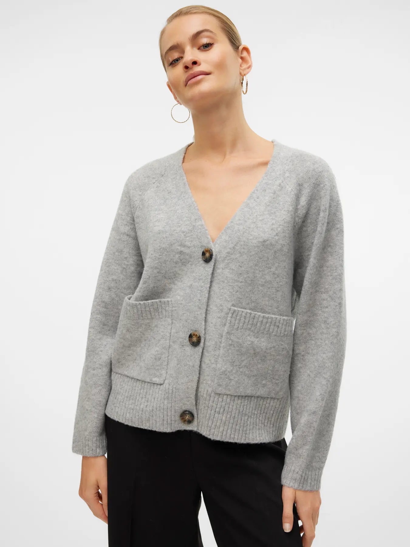 Vero Moda Boom Cardigan in Grey