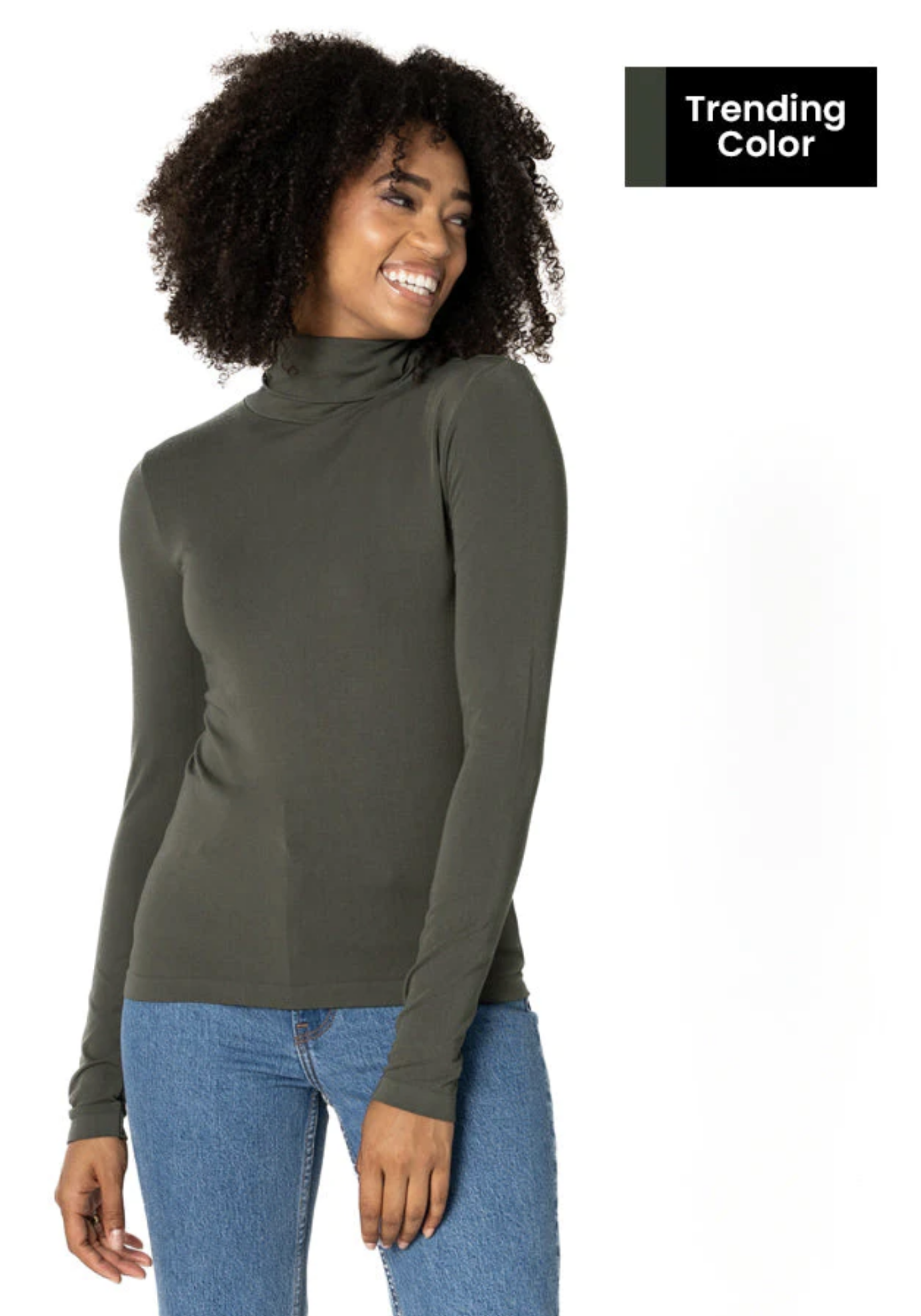 Bamboo Shorter Length Turtleneck