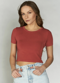 Bamboo Short Sleeve Crop Top