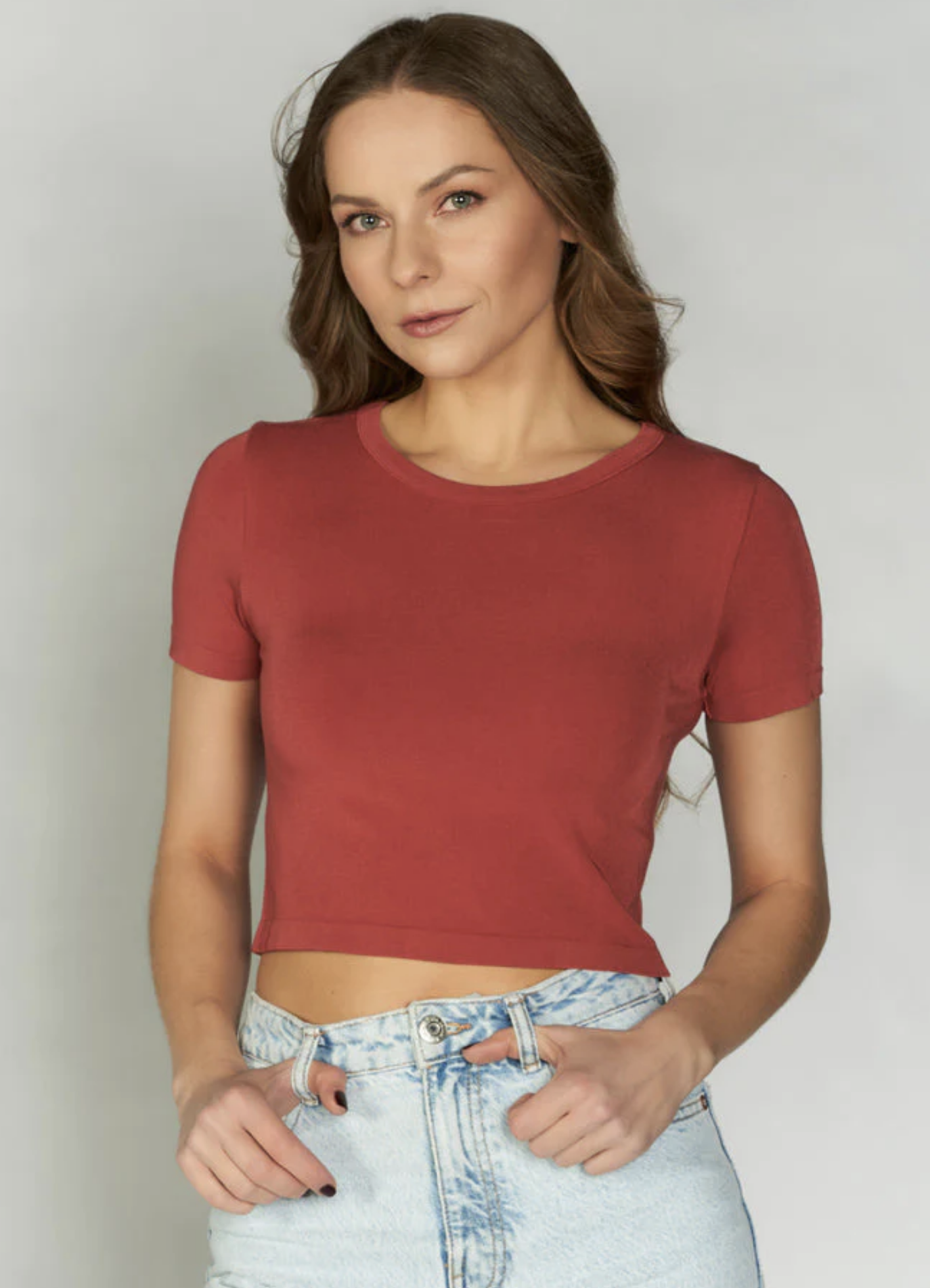Bamboo Short Sleeve Crop Top