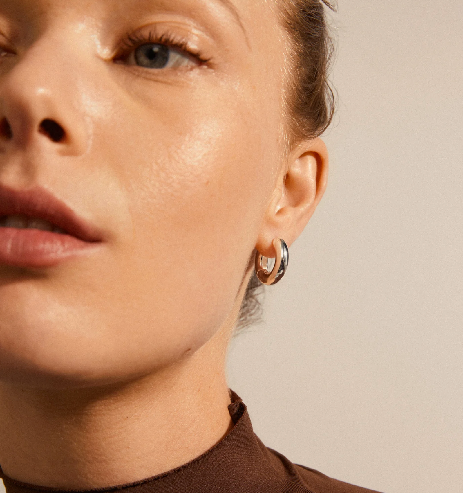 Pilgrim AICA Chunky Silver Plated Hoops