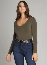 Bamboo V Neck L/S Bodysuit + Colors