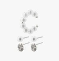 Pilgrim Beat 3 in 1 Earring Cuff Set Gold or Silver