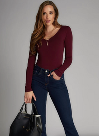 Bamboo V Neck L/S Bodysuit + Colors