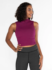 Bamboo Sleeveless Mock Neck Top