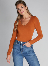 Bamboo V Neck Long Sleeve Top + Colours