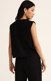 Z Supply Cliffside V-Neck in Iced Coffee & Black