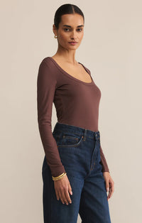 Z Supply Second Skin Long Sleeve in Sandalwood