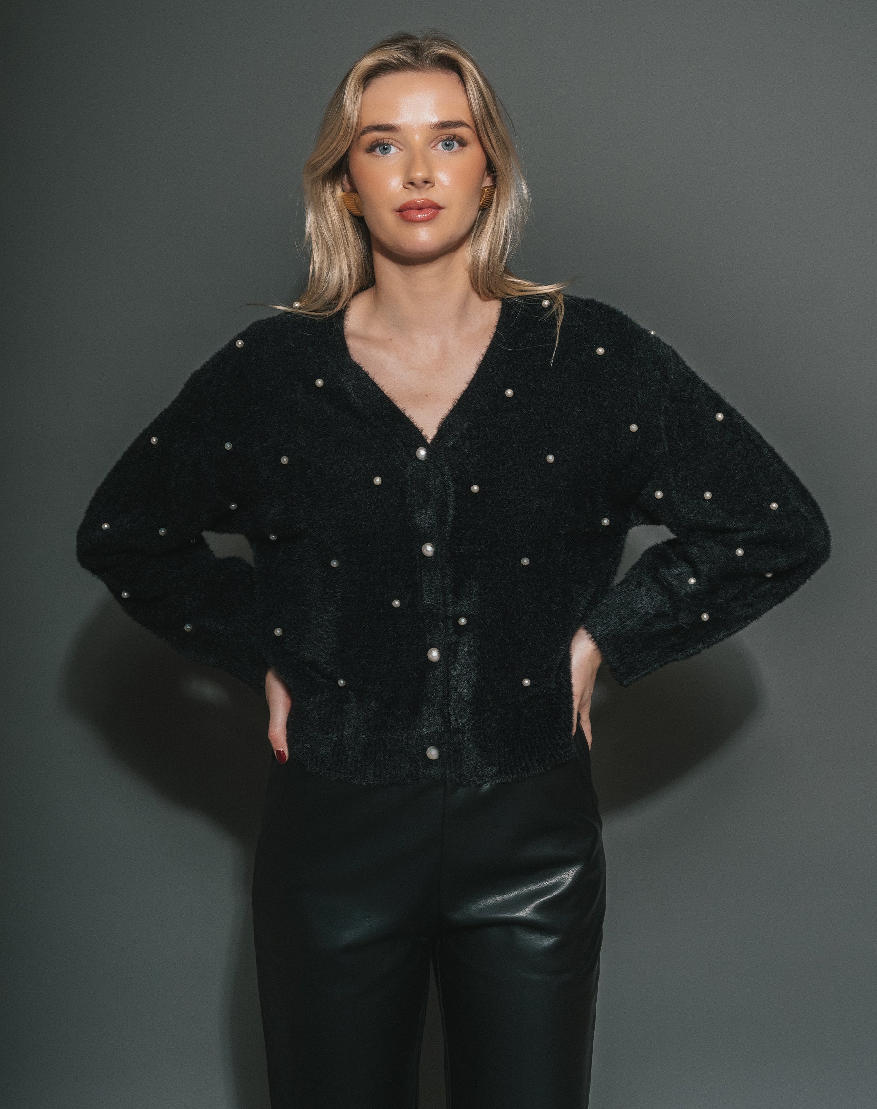 Brunette The Label Mini Pearl Cardigan