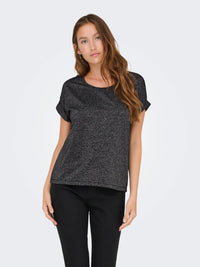 Only Black Glitter Top