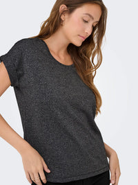 Only Black Glitter Top