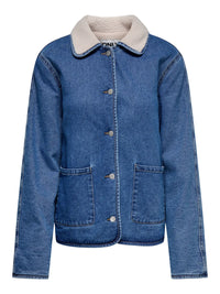 Only Allison Teddy Denim Shearling Coat