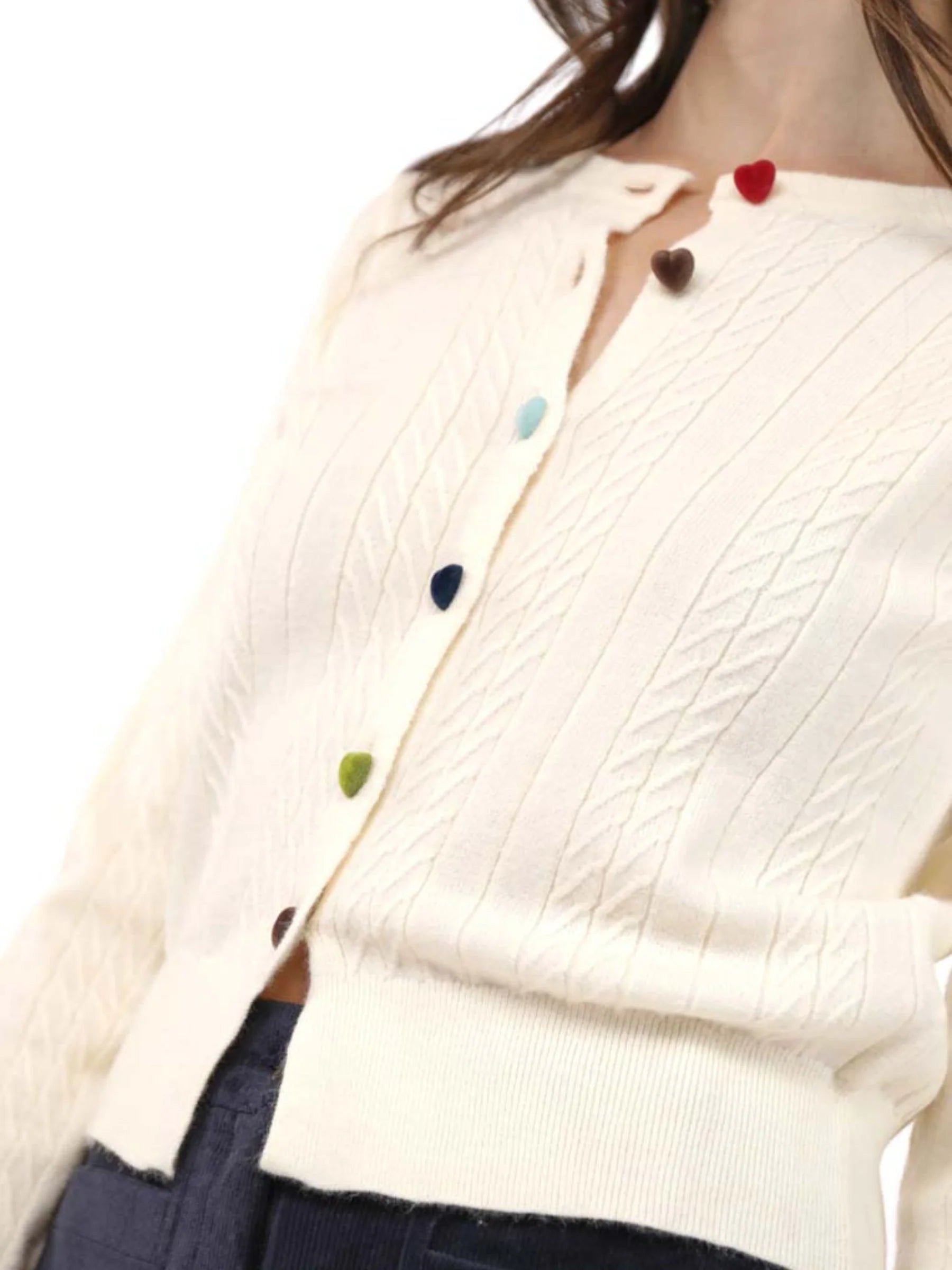 Sadie & Sage Mochi Heart Button Cardi