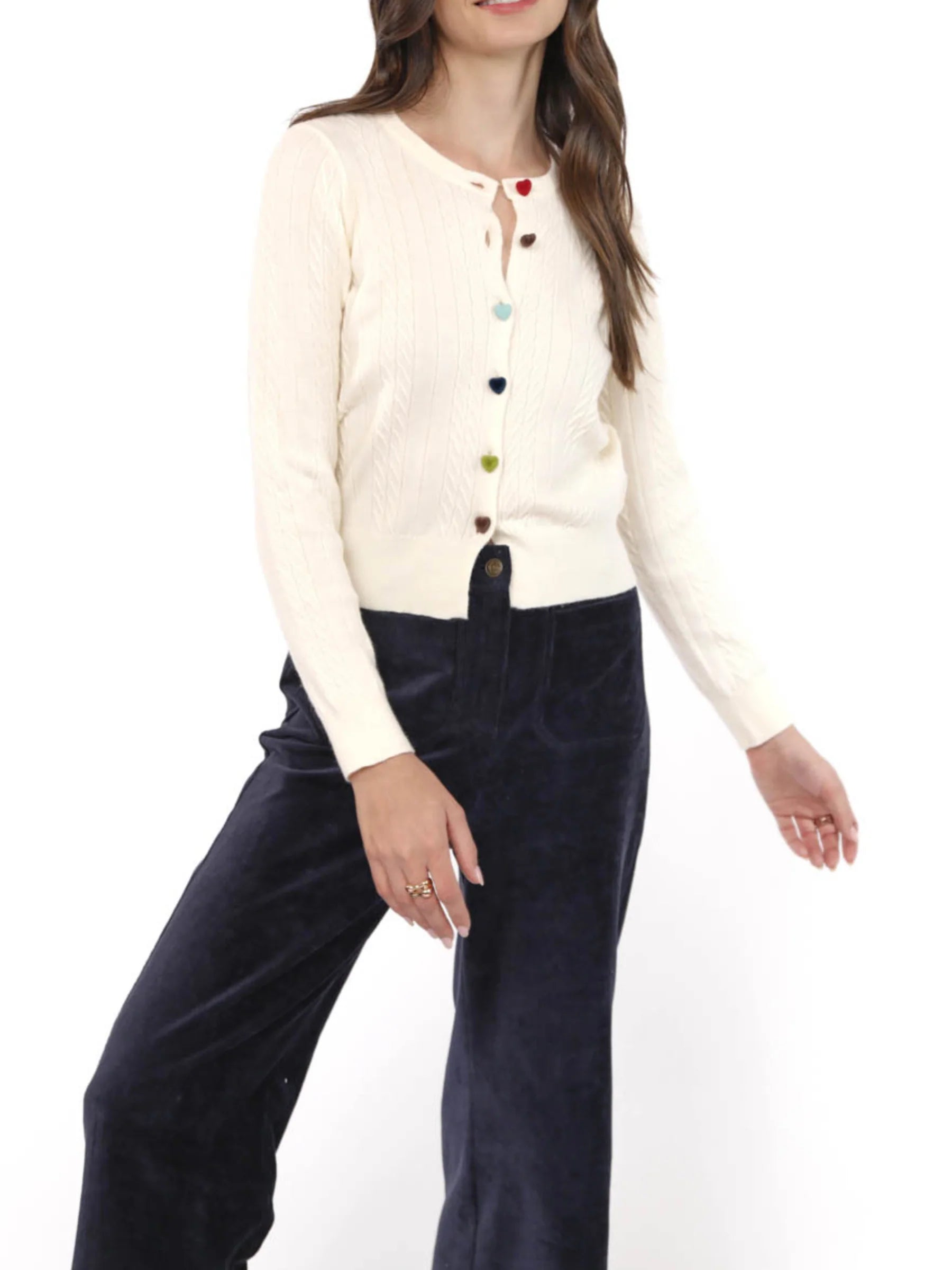 Sadie & Sage Mochi Heart Button Cardi