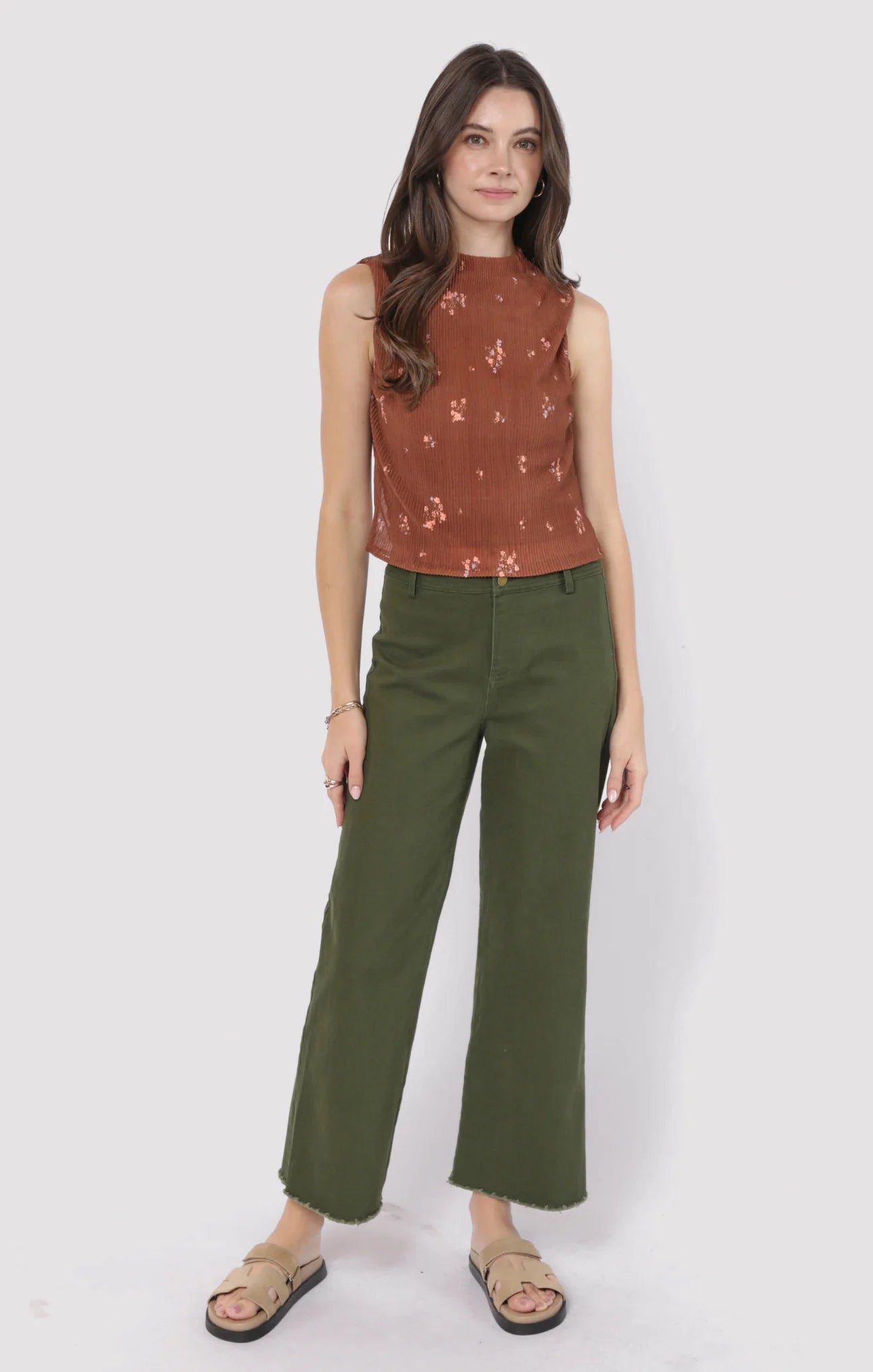 Sadie & Sage Last Dance Plisse High Neck Top