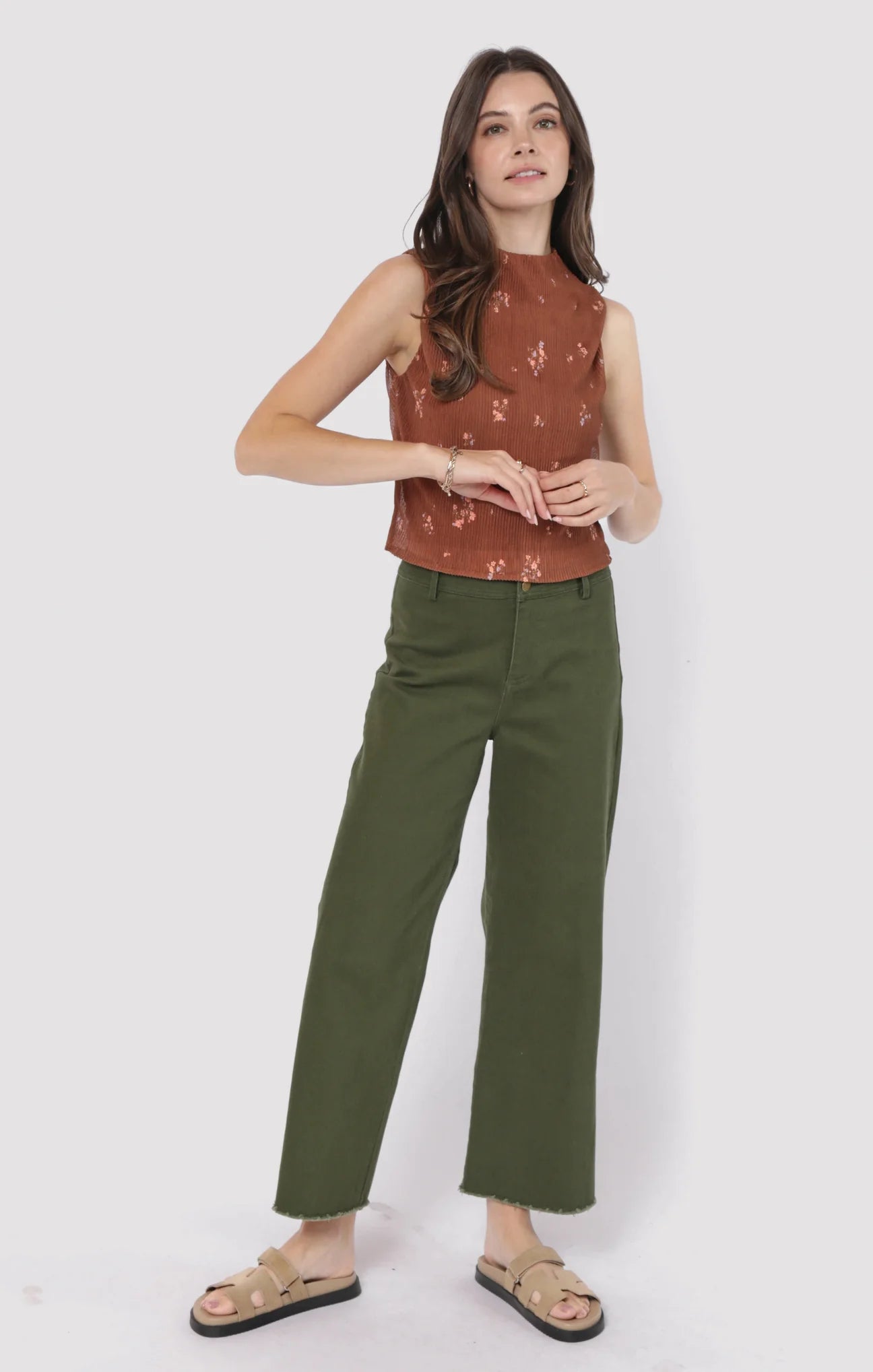 Sadie & Sage Last Dance Plisse High Neck Top