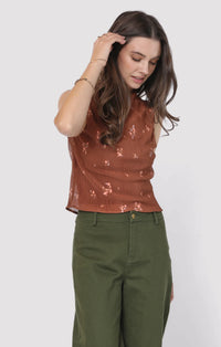 Sadie & Sage Last Dance Plisse High Neck Top