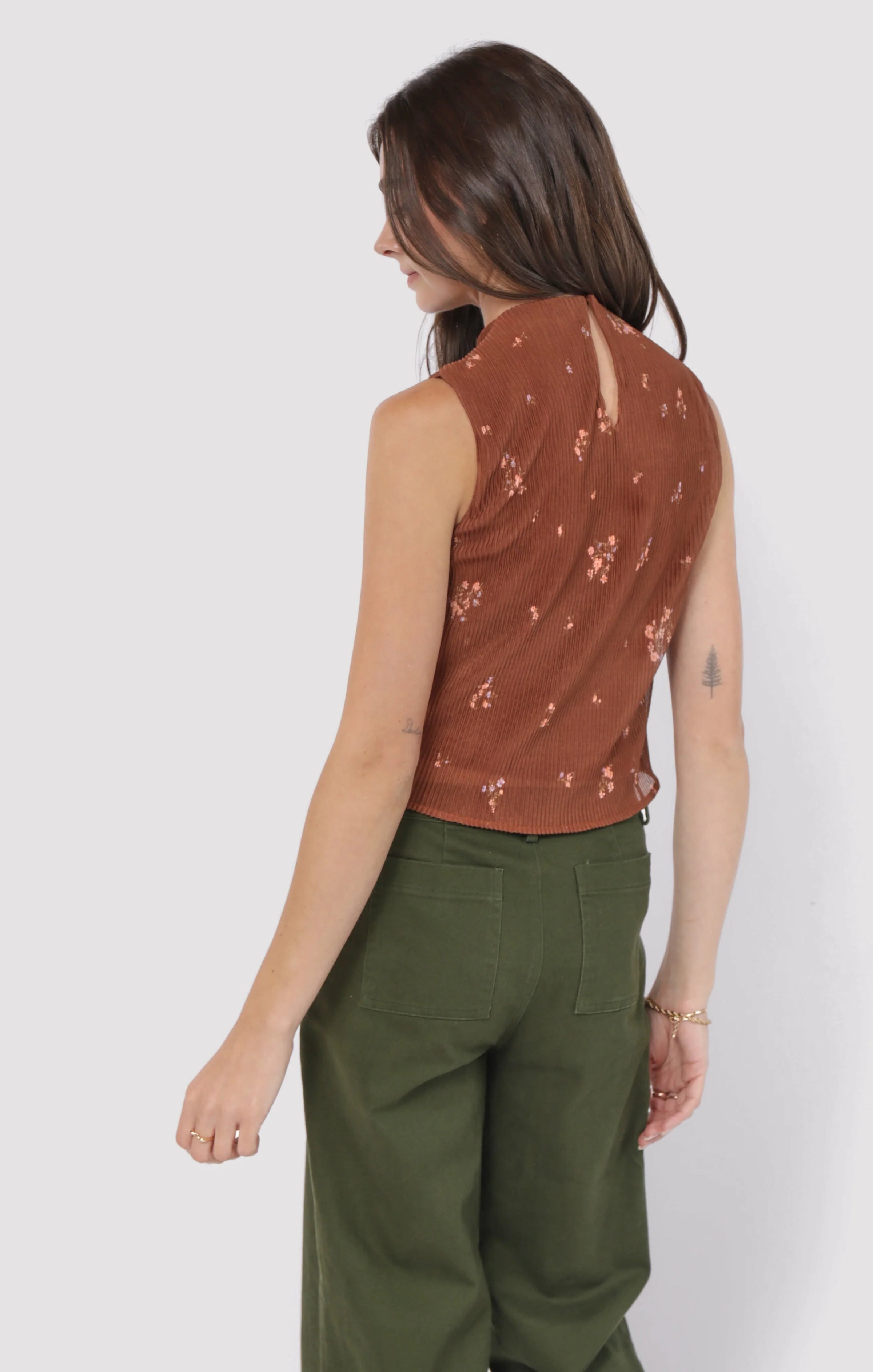 Sadie & Sage Last Dance Plisse High Neck Top