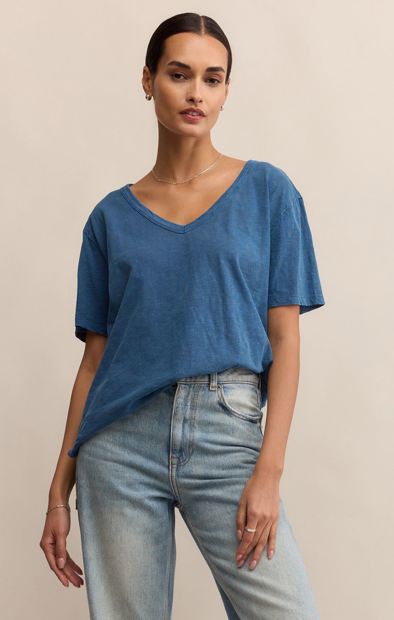 Z Supply Cotton V Neck in Indigo