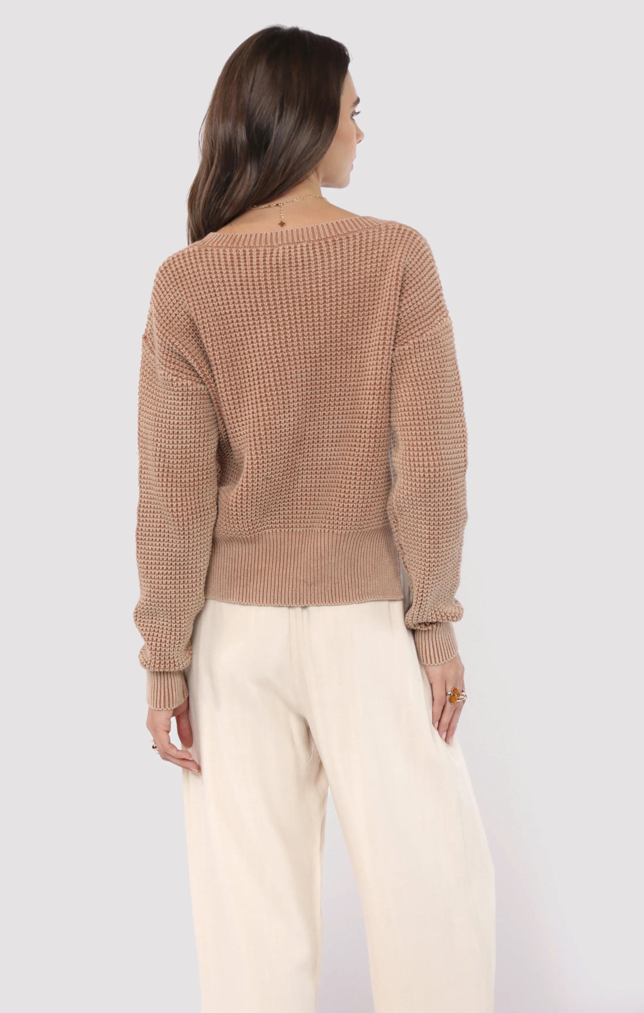 Sadie & Sage Brixton Button Mineral Wash Sweater
