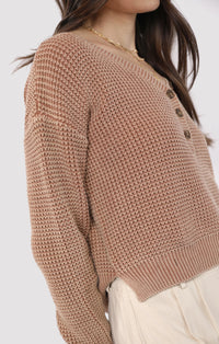 Sadie & Sage Brixton Button Mineral Wash Sweater