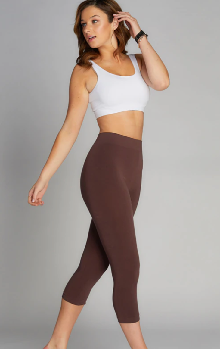 Bamboo 3/4 Legging in Coffee