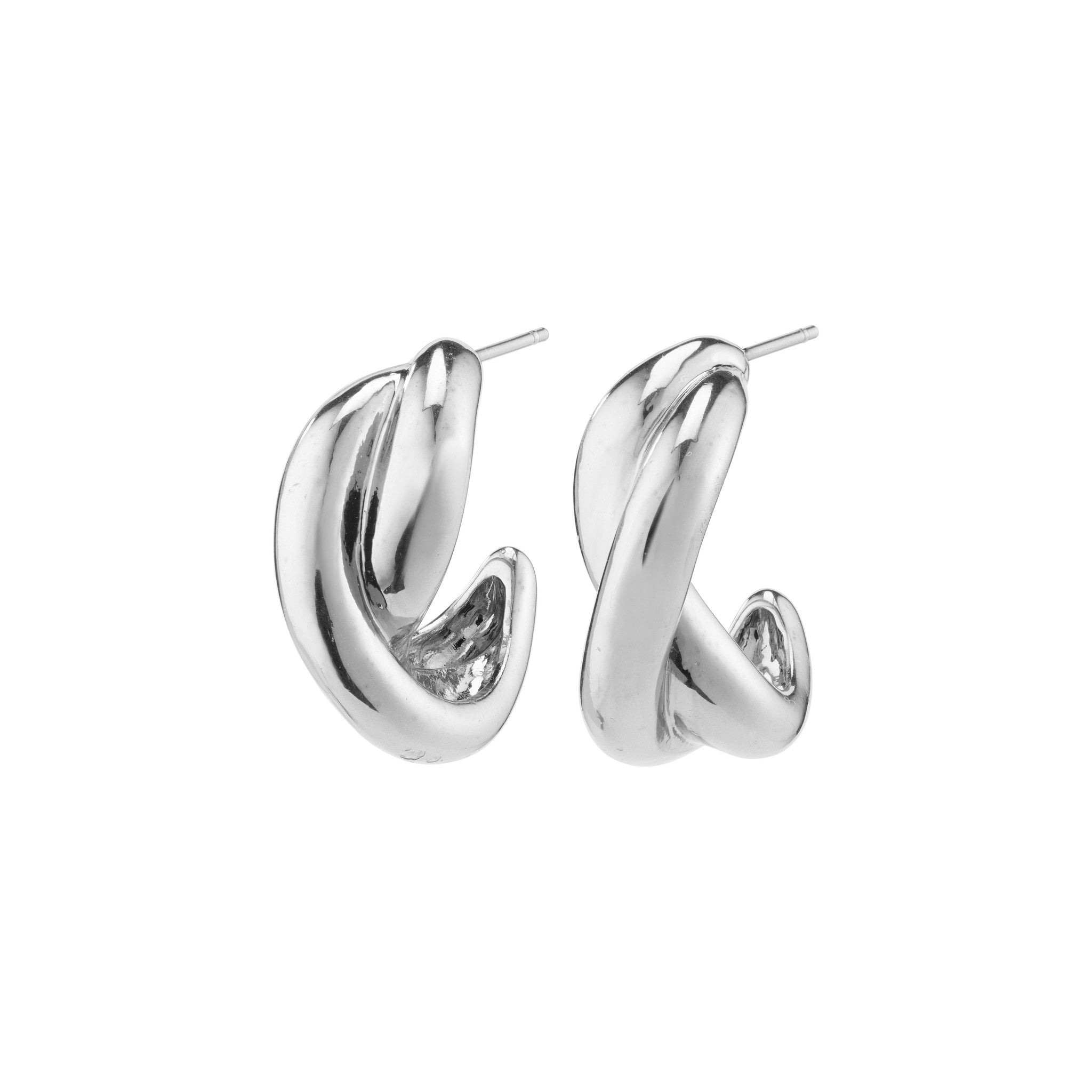 Pilgrim Belief Twisted Hoop Earrings Silver Plated