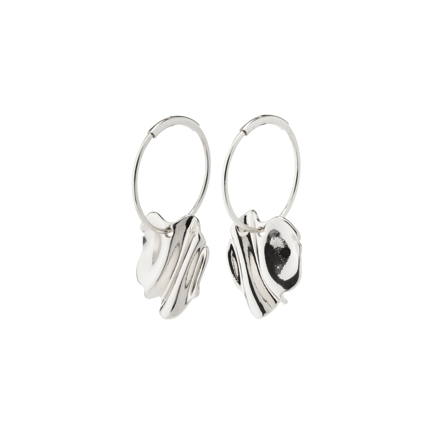 Pilgrim EM Silver Plated Wavy Hoop Earrings